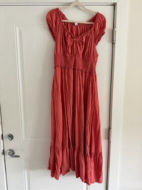 Old Navy Coral Boho Maxi Dress
